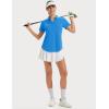 imageMAGCOMSEN Womens Golf Shirts Short Sleeve Polo UPF 50 V Neck Collared Tops Quick Dry Tennis Athletic T ShirtsAzure