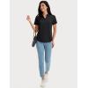 imageMAGCOMSEN Womens Golf Shirts Short Sleeve Polo UPF 50 V Neck Collared Tops Quick Dry Tennis Athletic T ShirtsBlack