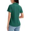 imageMAGCOMSEN Womens Golf Shirts Short Sleeve Polo UPF 50 V Neck Collared Tops Quick Dry Tennis Athletic T ShirtsEmerald Green