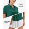 imageMAGCOMSEN Womens Golf Shirts Short Sleeve Polo UPF 50 V Neck Collared Tops Quick Dry Tennis Athletic T ShirtsEmerald Green