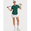 imageMAGCOMSEN Womens Golf Shirts Short Sleeve Polo UPF 50 V Neck Collared Tops Quick Dry Tennis Athletic T ShirtsEmerald Green