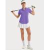 imageMAGCOMSEN Womens Golf Shirts Short Sleeve Polo UPF 50 V Neck Collared Tops Quick Dry Tennis Athletic T ShirtsLight Purple