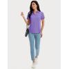 imageMAGCOMSEN Womens Golf Shirts Short Sleeve Polo UPF 50 V Neck Collared Tops Quick Dry Tennis Athletic T ShirtsLight Purple