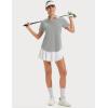 imageMAGCOMSEN Womens Golf Shirts Short Sleeve Polo UPF 50 V Neck Collared Tops Quick Dry Tennis Athletic T ShirtsLightgrey
