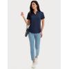 imageMAGCOMSEN Womens Golf Shirts Short Sleeve Polo UPF 50 V Neck Collared Tops Quick Dry Tennis Athletic T ShirtsNavy