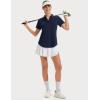 imageMAGCOMSEN Womens Golf Shirts Short Sleeve Polo UPF 50 V Neck Collared Tops Quick Dry Tennis Athletic T ShirtsNavy
