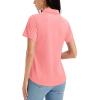imageMAGCOMSEN Womens Golf Shirts Short Sleeve Polo UPF 50 V Neck Collared Tops Quick Dry Tennis Athletic T ShirtsPink
