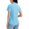 imageMAGCOMSEN Womens Golf Shirts Short Sleeve Polo UPF 50 V Neck Collared Tops Quick Dry Tennis Athletic T ShirtsSkyblue