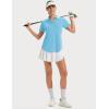 imageMAGCOMSEN Womens Golf Shirts Short Sleeve Polo UPF 50 V Neck Collared Tops Quick Dry Tennis Athletic T ShirtsSkyblue