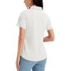 imageMAGCOMSEN Womens Golf Shirts Short Sleeve Polo UPF 50 V Neck Collared Tops Quick Dry Tennis Athletic T ShirtsWhite