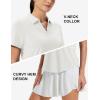 imageMAGCOMSEN Womens Golf Shirts Short Sleeve Polo UPF 50 V Neck Collared Tops Quick Dry Tennis Athletic T ShirtsWhite