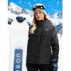 imageMAGCOMSEN Womens Ski Jacket Snow Winter Coat Waterproof Insulated Warm Fleece Thermal Skiing Jacket Windproof RaincoatBlack