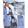 imageMAGCOMSEN Womens Ski Jacket Snow Winter Coat Waterproof Insulated Warm Fleece Thermal Skiing Jacket Windproof RaincoatLight Blue