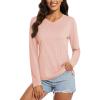 imageMAGCOMSEN SPF Shirts for Women Long Sleeve Workout Tops VNeck UPF 50 UV Sun Shirt Quick Dry Performance Tees Swim TopsApricot