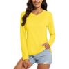 imageMAGCOMSEN SPF Shirts for Women Long Sleeve Workout Tops VNeck UPF 50 UV Sun Shirt Quick Dry Performance Tees Swim TopsYellow