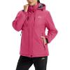imageMAGCOMSEN Womens Ski Jacket Snow Winter Coat Waterproof Insulated Warm Fleece Thermal Skiing Jacket Windproof RaincoatRosered