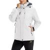 imageMAGCOMSEN Womens Ski Jacket Snow Winter Coat Waterproof Insulated Warm Fleece Thermal Skiing Jacket Windproof RaincoatWhite