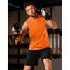 imageMAGCOMSEN Mens Sleeveless Shirt Quick Dry Sun Shirts Summer Basketball Tank Tops Lightweight UPF 50 Cool Tank Tops Orange M