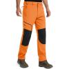 imageMAGCOMSEN Mens Snow Ski Pants Fleece Lined Winter Water Resistant Insulated Work Hiking Snowboard Pants 4 PocketsFl Orange