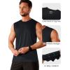 imageMAGCOMSEN Mens Tank Tops UV Protection Shirts Quick Dry Sleeveless Undershirt UPF 50 Running Gym Muscle Shirts Black S