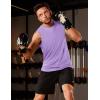 imageMAGCOMSEN Sleeveless Shirts for Men Dry Fit Running Tank Tops UPF 50 Active Workout Muscle Shirts Beach Swim Shirt Light Purple S