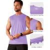 imageMAGCOMSEN Sleeveless Shirts for Men Dry Fit Running Tank Tops UPF 50 Active Workout Muscle Shirts Beach Swim Shirt Light Purple S