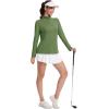 imageMAGCOMSEN Womens Shirts Long Sleeve 14 Zip UPF50 UV Sun Protection Quick Dry Workout Hiking Athletic Shirts Rash GuardGreen