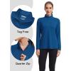 imageMAGCOMSEN Womens Shirts Long Sleeve 14 Zip UPF50 UV Sun Protection Quick Dry Workout Hiking Athletic Shirts Rash GuardMedium Blue