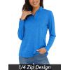 imageMAGCOMSEN Womens Shirts Long Sleeve 14 Zip UPF50 UV Sun Protection Quick Dry Workout Hiking Athletic Shirts Rash GuardSea Blue