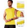 imageMAGCOMSEN Workout Tank Tops for Men Dry Fit Sleeveless Shirts UV Protection Muscle Shirts Bodybuilding Swim Beach Shirts Yellow S