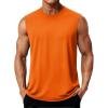 imageMAGCOMSEN Mens Sleeveless Shirt Quick Dry Sun Shirts Summer Basketball Tank Tops Lightweight UPF 50 Cool Tank Tops Orange 2XL