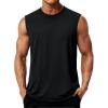 imageMAGCOMSEN Mens Tank Tops UV Protection Shirts Quick Dry Sleeveless Undershirt UPF 50 Running Gym Muscle Shirts Black M