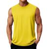 imageMAGCOMSEN Workout Tank Tops for Men Dry Fit Sleeveless Shirts UV Protection Muscle Shirts Bodybuilding Swim Beach Shirts Yellow XL