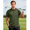 imageMAGCOMSEN Mens Polo Shirts Short Sleeve Moisture Wicking Performance Collared Shirt Athletic Casual Golf PolosArmy Green