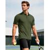 imageMAGCOMSEN Mens Polo Shirts Short Sleeve Moisture Wicking Performance Collared Shirt Athletic Casual Golf PolosArmy Green