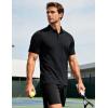 imageMAGCOMSEN Mens Polo Shirts Short Sleeve Moisture Wicking Performance Collared Shirt Athletic Casual Golf PolosBlack