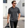 imageMAGCOMSEN Mens Polo Shirts Short Sleeve Moisture Wicking Performance Collared Shirt Athletic Casual Golf PolosDarkgrey