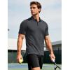 imageMAGCOMSEN Mens Polo Shirts Short Sleeve Moisture Wicking Performance Collared Shirt Athletic Casual Golf PolosDarkgrey