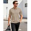 imageMAGCOMSEN Mens Polo Shirts Short Sleeve Moisture Wicking Performance Collared Shirt Athletic Casual Golf PolosKhaki