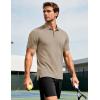 imageMAGCOMSEN Mens Polo Shirts Short Sleeve Moisture Wicking Performance Collared Shirt Athletic Casual Golf PolosKhaki