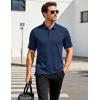 imageMAGCOMSEN Mens Polo Shirts Short Sleeve Moisture Wicking Performance Collared Shirt Athletic Casual Golf PolosNavy