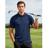 imageMAGCOMSEN Mens Polo Shirts Short Sleeve Moisture Wicking Performance Collared Shirt Athletic Casual Golf PolosNavy