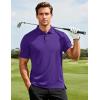 imageMAGCOMSEN Mens Polo Shirts Short Sleeve Moisture Wicking Performance Collared Shirt Athletic Casual Golf PolosPurple