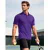 imageMAGCOMSEN Mens Polo Shirts Short Sleeve Moisture Wicking Performance Collared Shirt Athletic Casual Golf PolosPurple