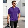 imageMAGCOMSEN Mens Polo Shirts Short Sleeve Moisture Wicking Performance Collared Shirt Athletic Casual Golf PolosPurple