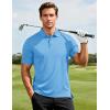 imageMAGCOMSEN Mens Polo Shirts Short Sleeve Moisture Wicking Performance Collared Shirt Athletic Casual Golf PolosSkyblue