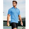 imageMAGCOMSEN Mens Polo Shirts Short Sleeve Moisture Wicking Performance Collared Shirt Athletic Casual Golf PolosSkyblue