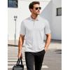imageMAGCOMSEN Mens Polo Shirts Short Sleeve Moisture Wicking Performance Collared Shirt Athletic Casual Golf PolosWhite