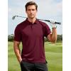 imageMAGCOMSEN Mens Polo Shirts Short Sleeve Moisture Wicking Performance Collared Shirt Athletic Casual Golf PolosWinered