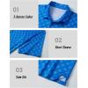 imageMAGCOMSEN Mens Polo Shirts Short Sleeve Print Patterns Collared Shirt Performance Moisture Wicking Golf PolosBlue Star